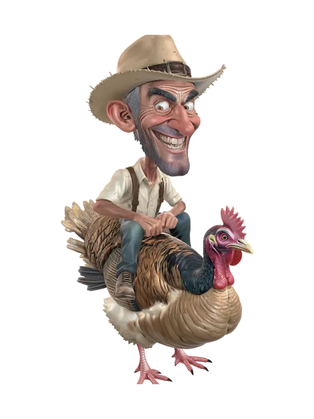 3D model for Farmer on a Giant Turkey