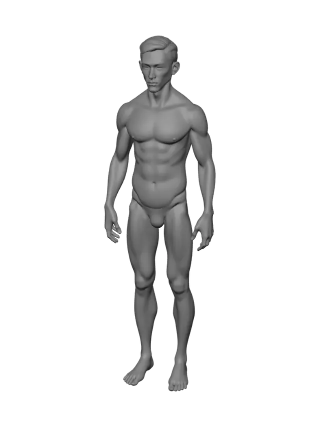 3D model for Créame un personaje tipo base para poder modificarlo con diferentes skins y personajes y que tenga movimientos