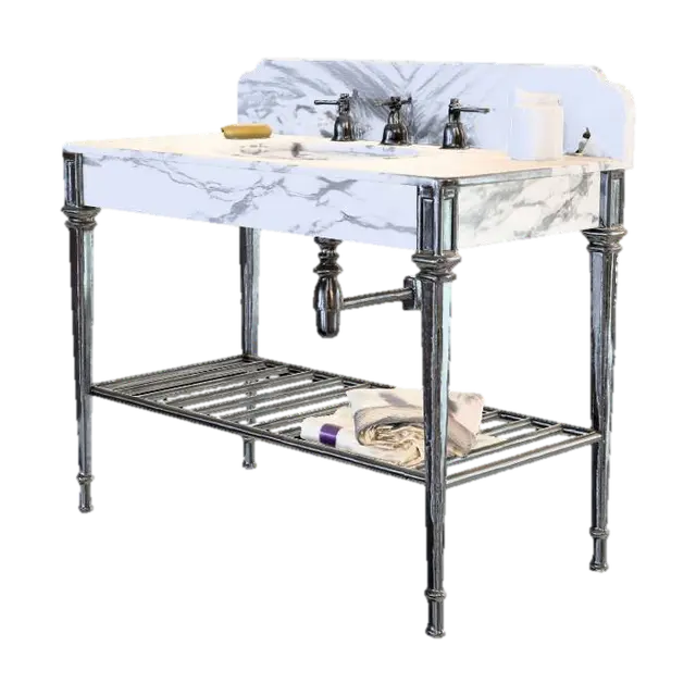 Marble Vanity Sink 3D model, vytvořený pomocí AI