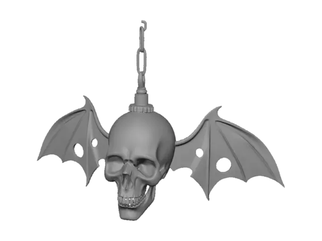3D model for Lamp shades made from bats and skulls , with hols so light coming through and and wall I can see skull shadows