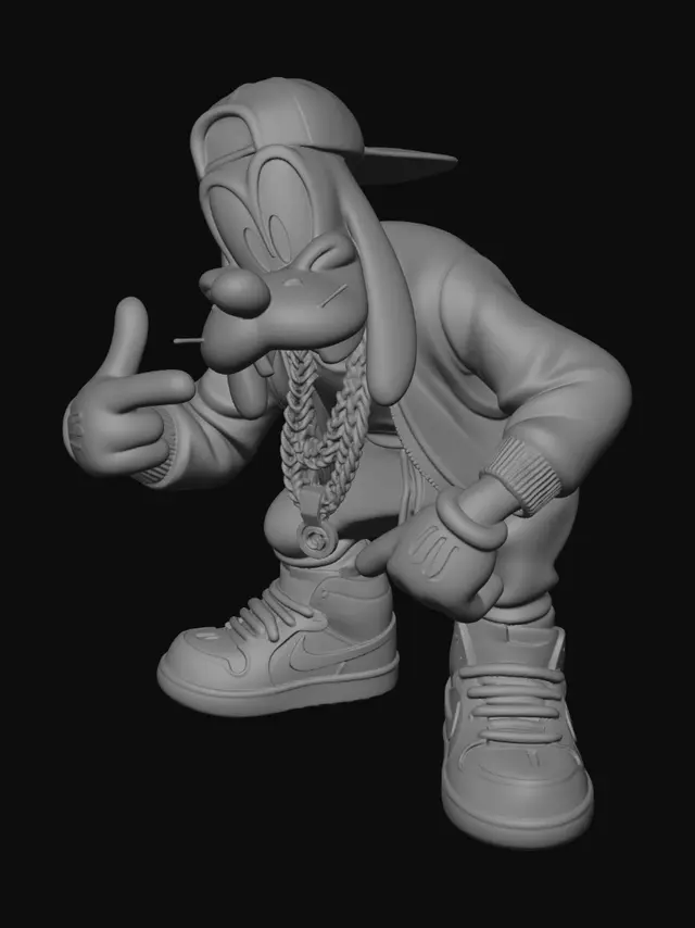 3D model for Goofy in Gold Chains