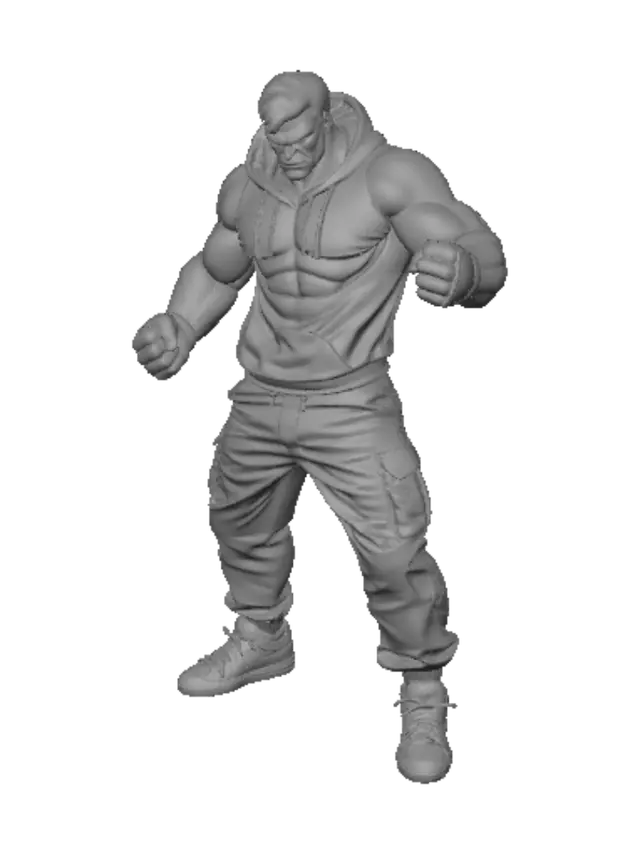 3D model for Um hulk em estilo urbano com capuz, tenis nike e um moletom