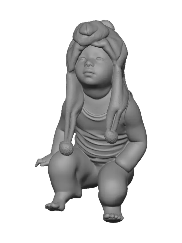 3D model for Panda Hooded Baby on Bed