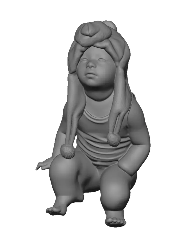 3D model for Panda Hooded Baby on Bed