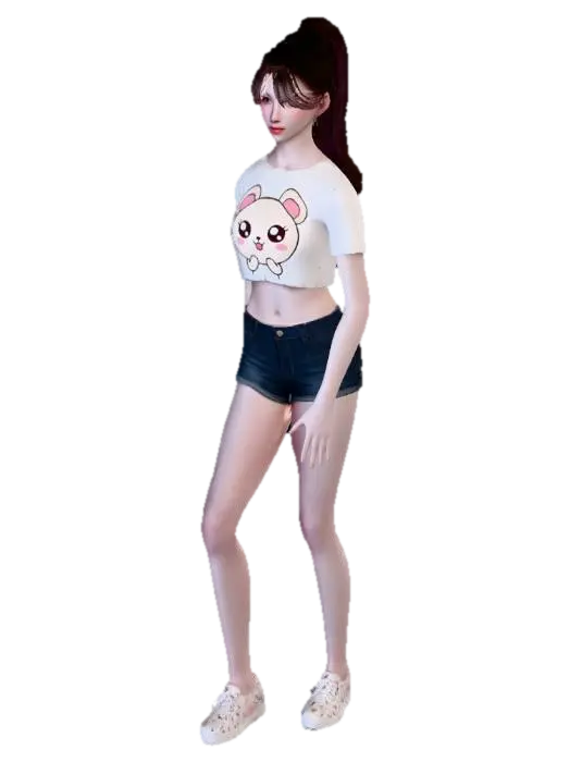 3D model for Bear Face Crop Top Look