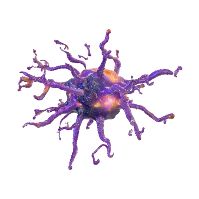 A hyperreal cosmic structure that merges the form of a neuron and a galaxy.… - Cybernetics 3D model, vytvořený pomocí AI