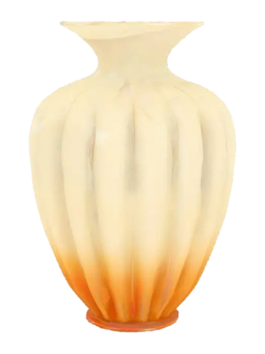 Mid-Century Flower Vase with spiral flutes on the outside, thick outer walls, hollow… - Fluted 3D model, vytvořený pomocí AI