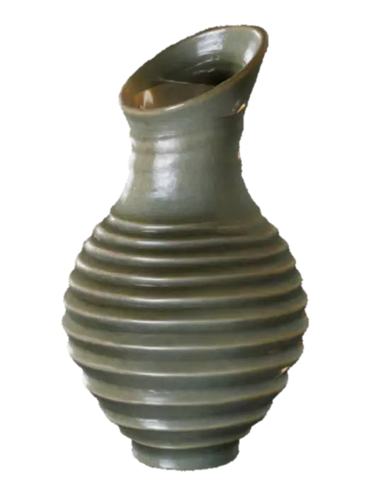 Spiral Flower Vase with thick walls - Fluted 3D model, vytvořený pomocí AI