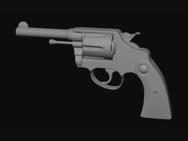 3D model for Ornate Golden Revolver