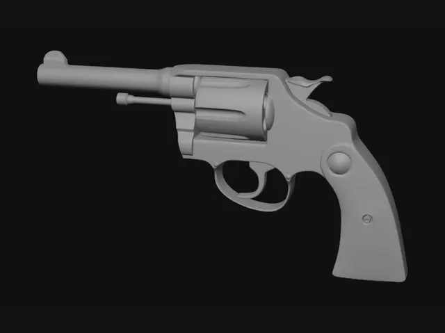 3D model for Ornate Golden Revolver