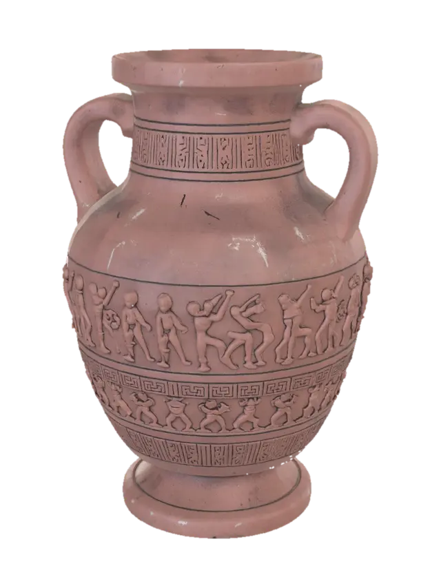 Amphora with Procession Reliefs - Vessels 3D model, vytvořený pomocí AI