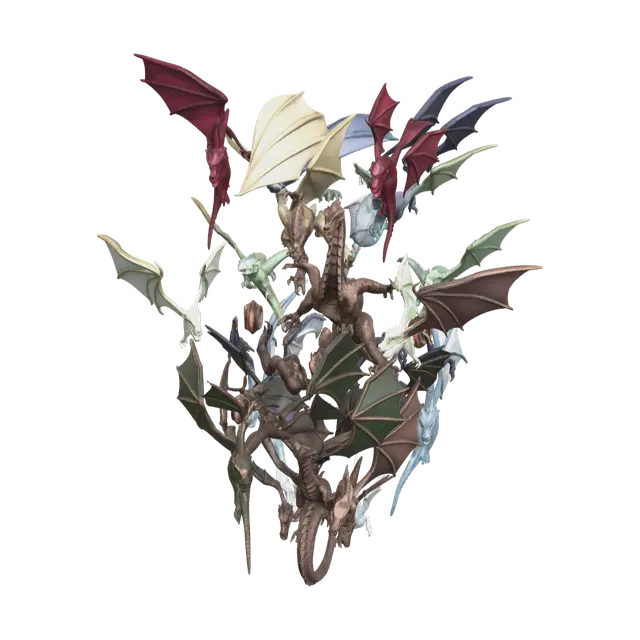 Weathered Game Of Thrones Dragons - Dragonmodel 3D model, vytvořený pomocí AI