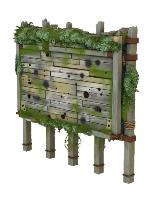 Rustic Overgrowth Board 3D model, vytvořený pomocí AI