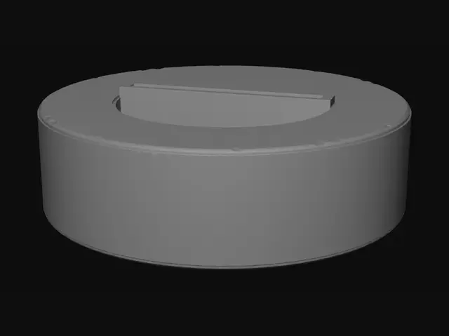 3D model for Blue Circular Enclosure with Internal Mechanism