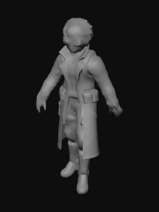 3D model for Create a chibi stylized concept art of a 2D anime character, with a head slightly larger than the rest of the body (slightly chibi), but maintaining a body and limbs with agility for fighting and quick movements. Jane, a cold and lethal female cyberpunk samurai assassin. Limbus Company art style, slightly larger head. Wearing a black reflective vinyl tactical suit with asymmetrical steel zippers. She has silver mirrored lenses implanted directly over her eyes, hiding her emotions. Holding a futuristic monofilament katana that emits a vibrant yellow glow. Dystopian cyberpunk aesthetic. Clean light gray background, full body character design sheet, clear A-pose, flat lighting for 3D modeling reference.