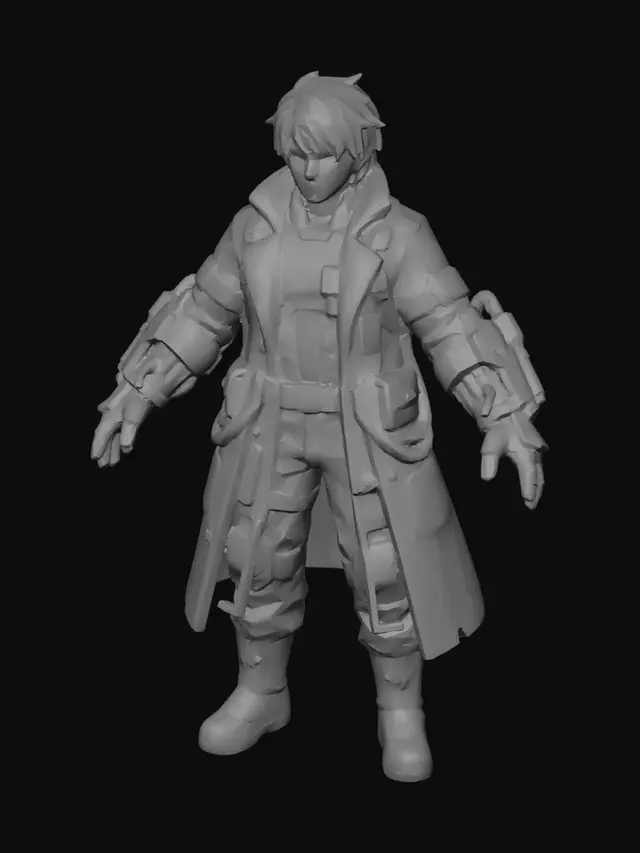 3D model for Create a chibi stylized concept art of a 2D anime character, with a head slightly larger than the rest of the body (slightly chibi), but maintaining a body and limbs with agility for fighting and quick movements. Jane, a cold and lethal female cyberpunk samurai assassin. Limbus Company art style, slightly larger head. Wearing a black reflective vinyl tactical suit with asymmetrical steel zippers. She has silver mirrored lenses implanted directly over her eyes, hiding her emotions. Holding a futuristic monofilament katana that emits a vibrant yellow glow. Dystopian cyberpunk aesthetic. Clean light gray background, full body character design sheet, clear A-pose, flat lighting for 3D modeling reference.