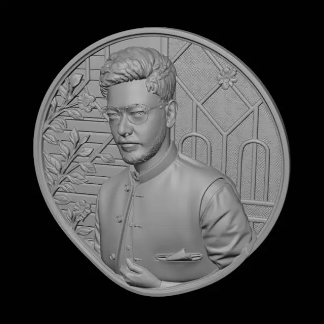 3D model for Medallion Portrait of a Modern Gentleman
