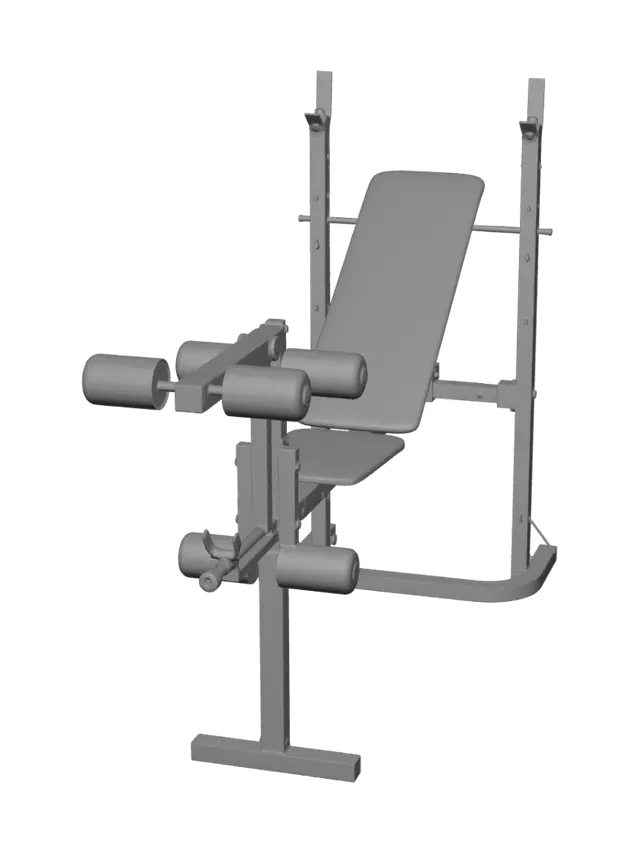 3D model for Weight bench with leg extension attachment