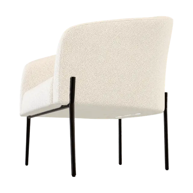 3D model for Ivory Bouclé Armchair