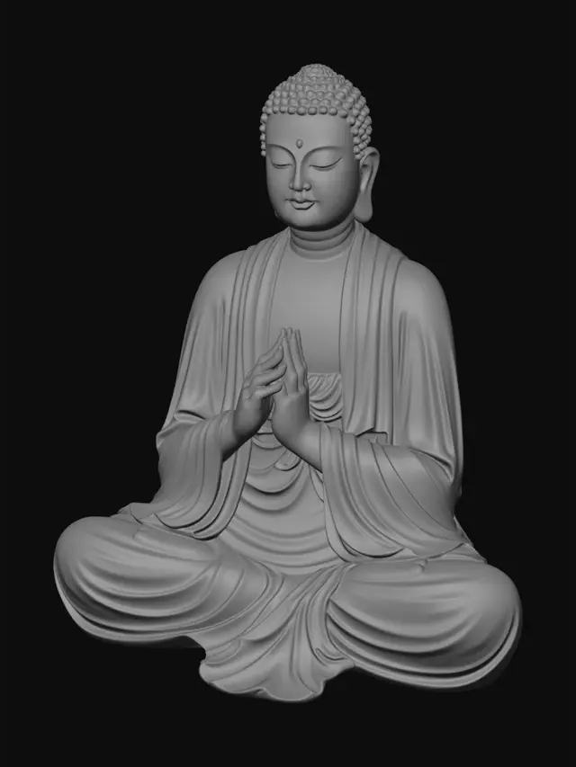 3D model for Golden Buddha in Meditation