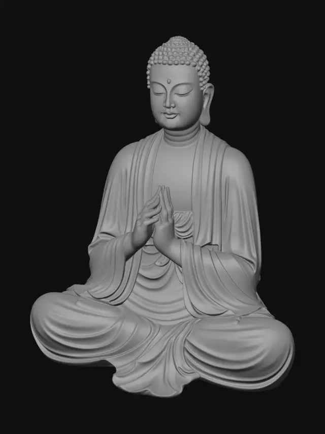 3D model for Golden Buddha in Meditation