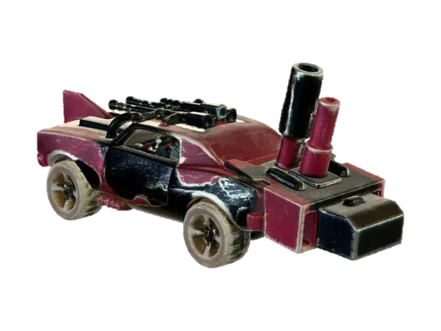 Jet-Powered Hot Rod - Hotrod 3D model, vytvořený pomocí AI