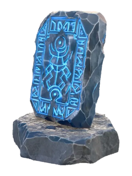 3D model for Arcane sigils and glowing runes mark the surface of this hand carved hand cut obsidian stone tablet of dwarven origin