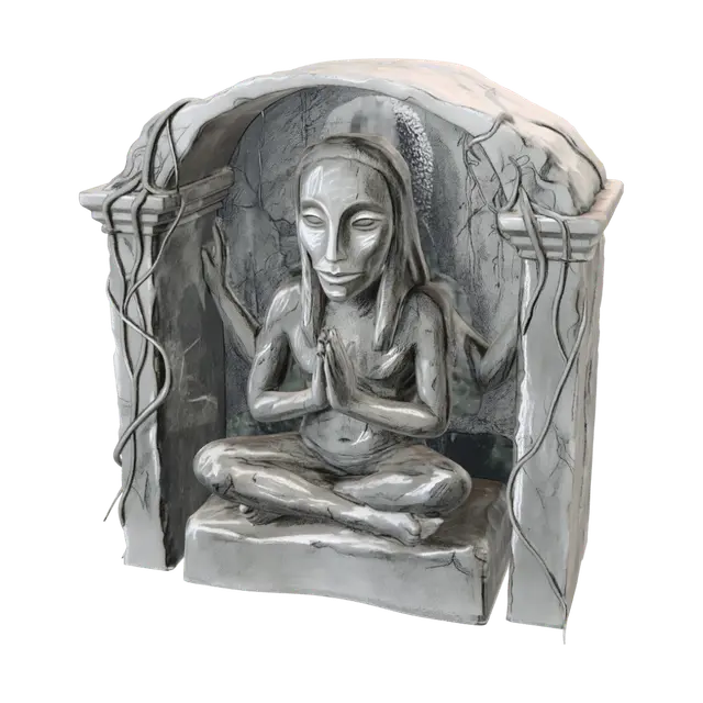 Vinebound Hermit in Meditation 3D model, AI generated
