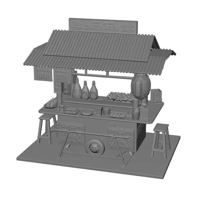 3D model for Stylized Foodcart