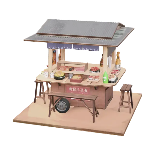 3D model for Modern Foodcart