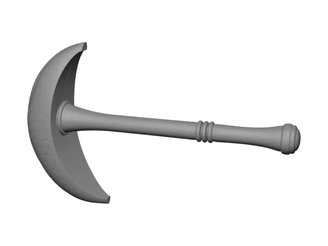 3D model for make me a low poly banana pickaxe for a roblox game called ore up