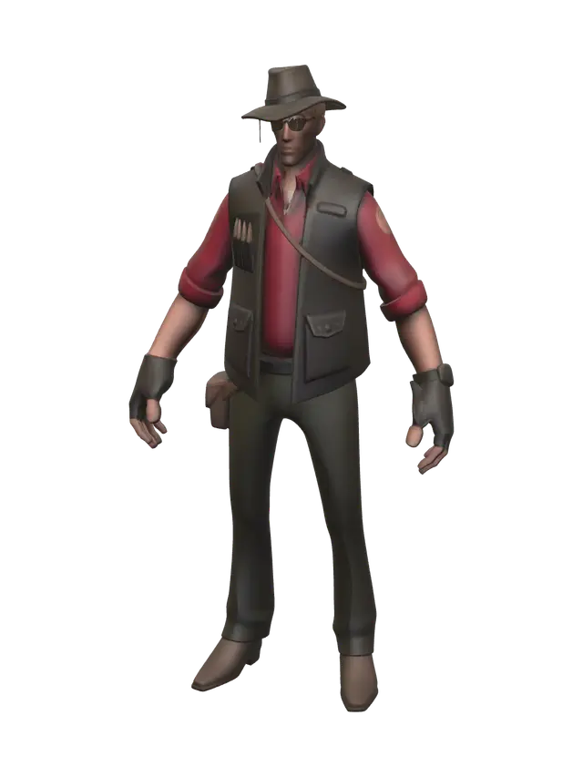 Weathered Sniper Tf2 - Cosmetic 3D model, vytvořený pomocí AI