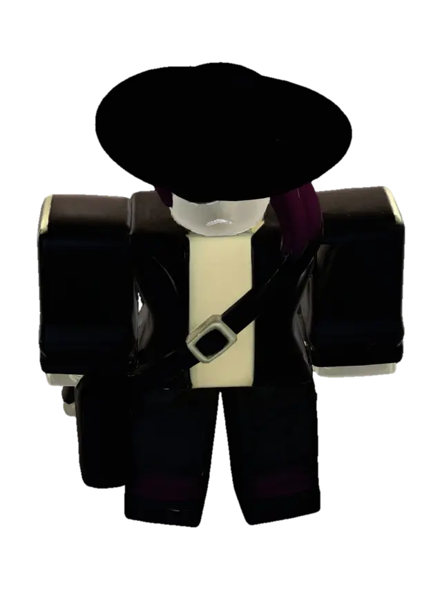 Noir Roblox Gangster - Jane 3D model, vytvořený pomocí AI