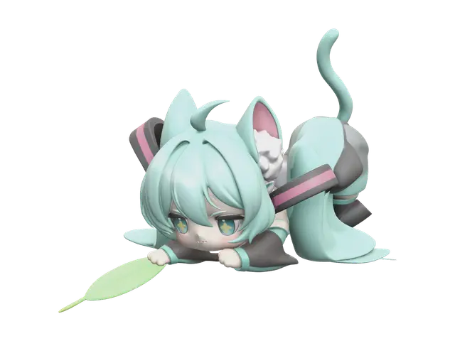Modern Miku Chibi - Vocaloid 3D model, AI generated