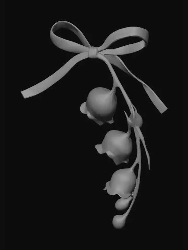 3D model for Lily of the Valley with Ribbon