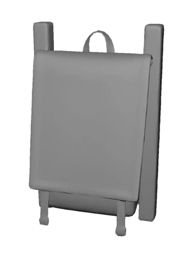 3D model for Leather-Trimmed Olive-Green Cushion on Rustic Wooden Frame