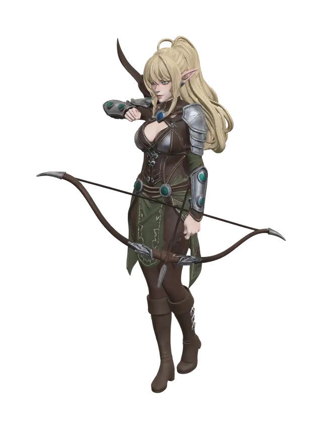 3D model for Ornate Elven Ranger Character