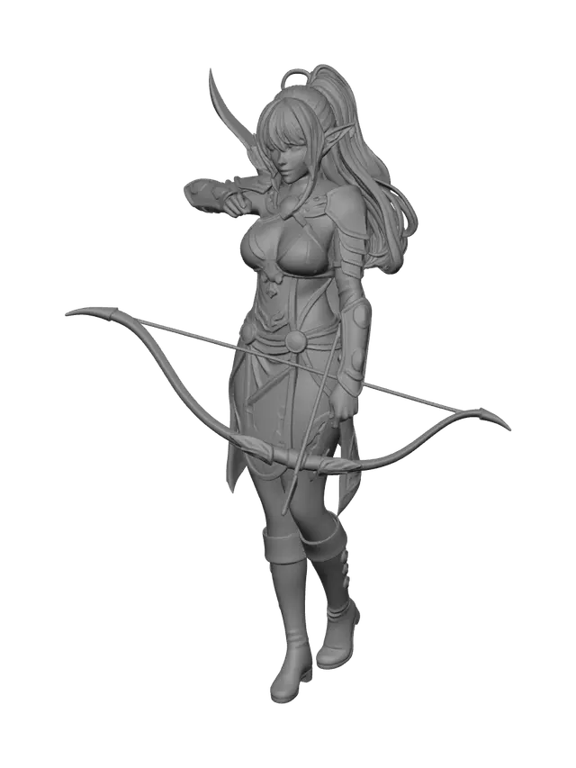 3D model for Ornate Elven Ranger Character