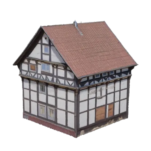 German house 3D model, vytvořený pomocí AI