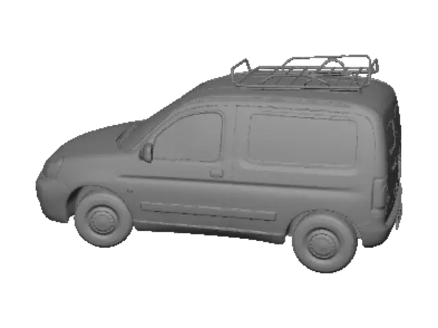 3D model for White Cargo Van with Roof Rack
