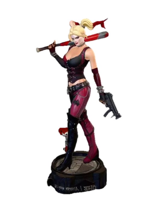 Harley Quinn in Arkham City 3D model, vytvořený pomocí AI