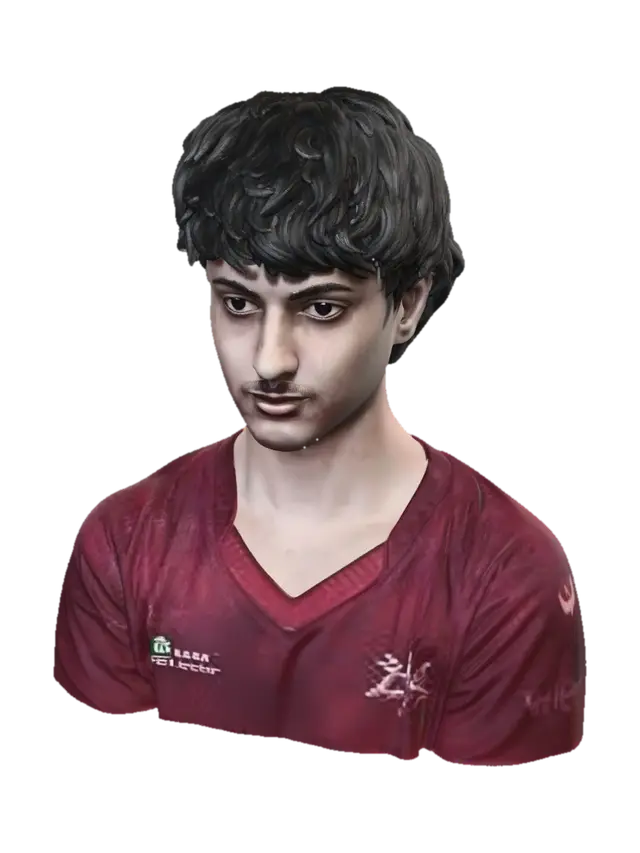 Crimson Jersey Portrait - Baseball 3D model, vytvořený pomocí AI