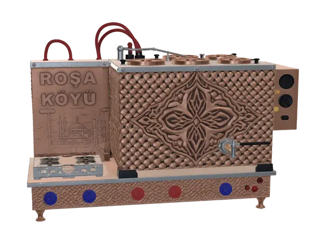 3D model for büyük su kazanı bakır