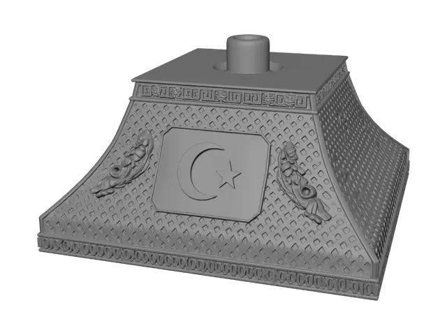 3D model for bakır davlumbaz büyük üstünde türk bayrağı işlemesi var