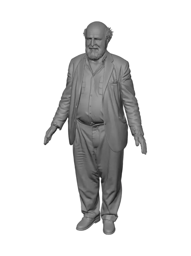 3D model for kilolu saçının ortası dökülmüş kirli sakallı dolandırıcı gibi tipi olan türk insanı komple boydan