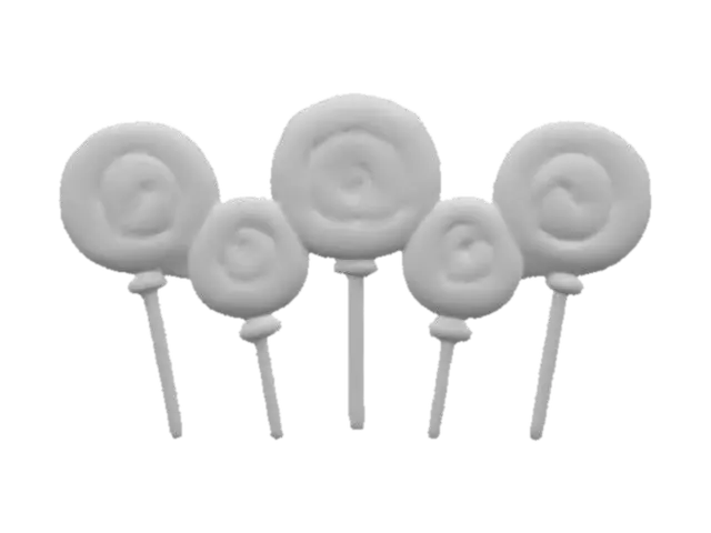 3D model for #food#, 
 Cartoon style, Ultra-realistic,  multicolored lollipops.
#food#