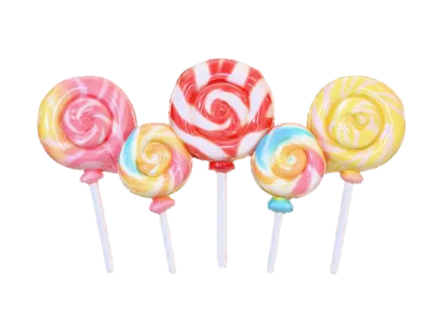 3D model for #food#, 
 Cartoon style, Ultra-realistic,  multicolored lollipops.
#food#