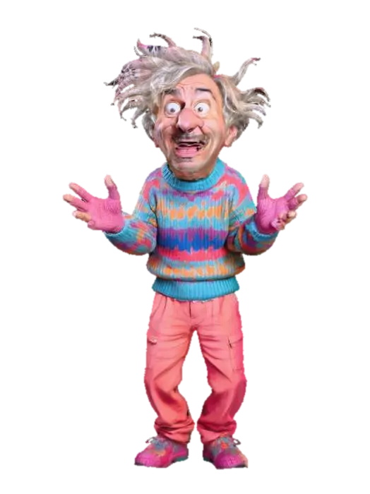 Modello 3D Une personne d'âge moyen, aux cheveux ébouriffés, gesticulant avec des mains… - Midaged, generato dall’IA