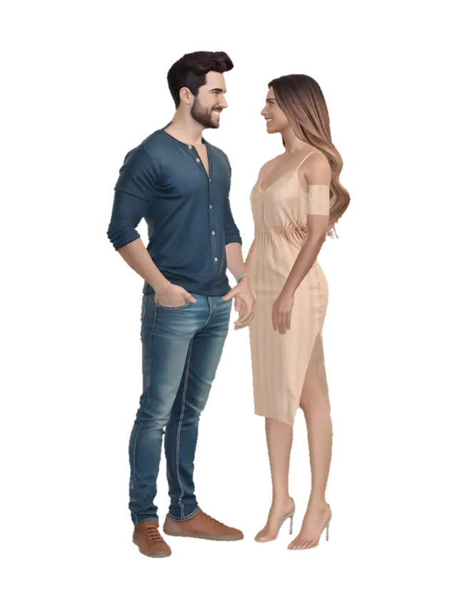 IA, pourrais-tu me créer le couple humain parfait, en te basant sur la façon dont… - Emotional 3D model, vytvořený pomocí AI