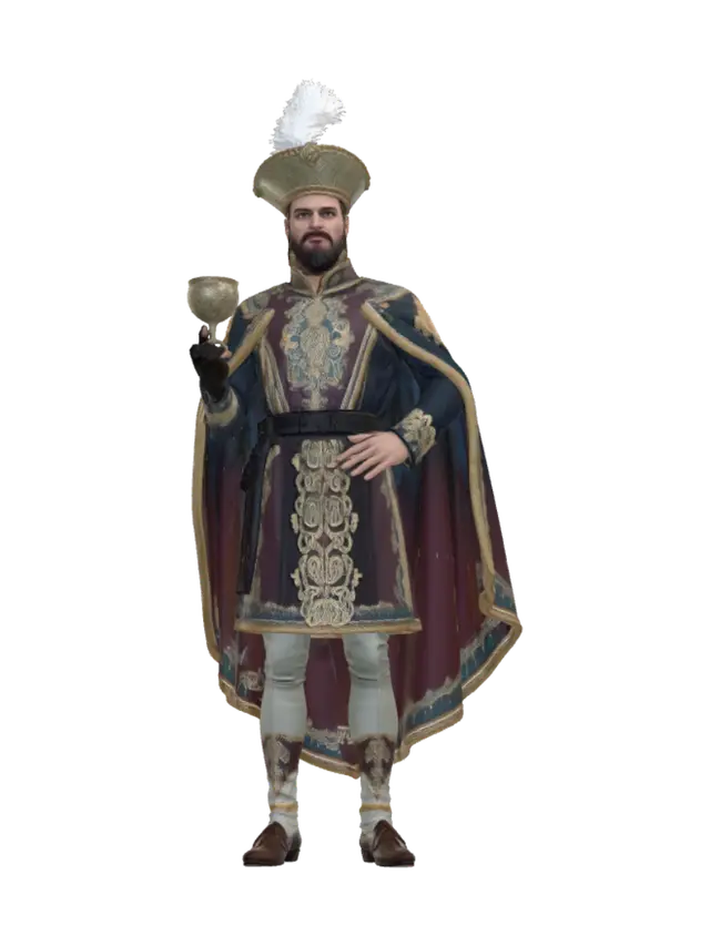 3D model for une courtisane a la cours du roi de france au moyen Âge